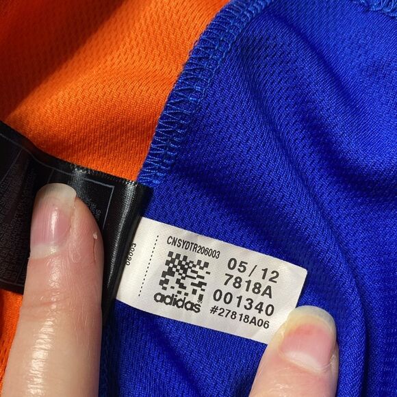 Adidas NBA Basketball Jersey Sleeveless V Neck Blue Orange Sz S - Picture 12 of 13